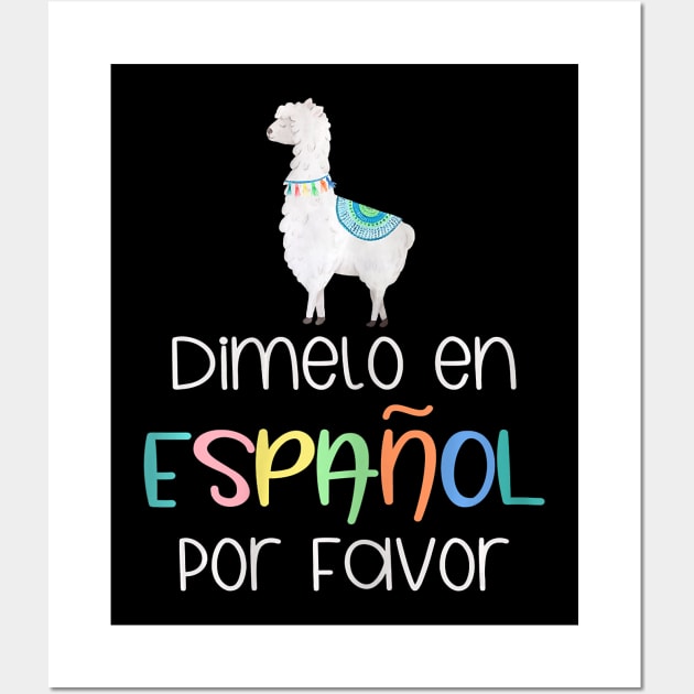 En Espanol Por Favor Bilingual Spanish Teacher Gifts Wall Art by johnbbmerch